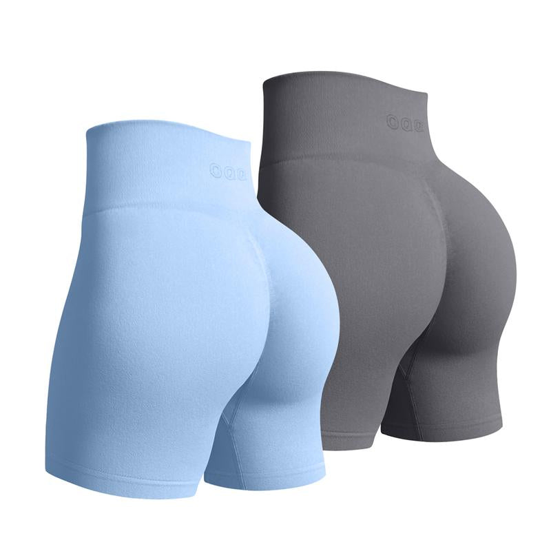 OQQ Women'S 2 Piece Workout Shorts Seamless Casual High Waist Butt Liftings Exercise Athletic Shorts Compression Yoga