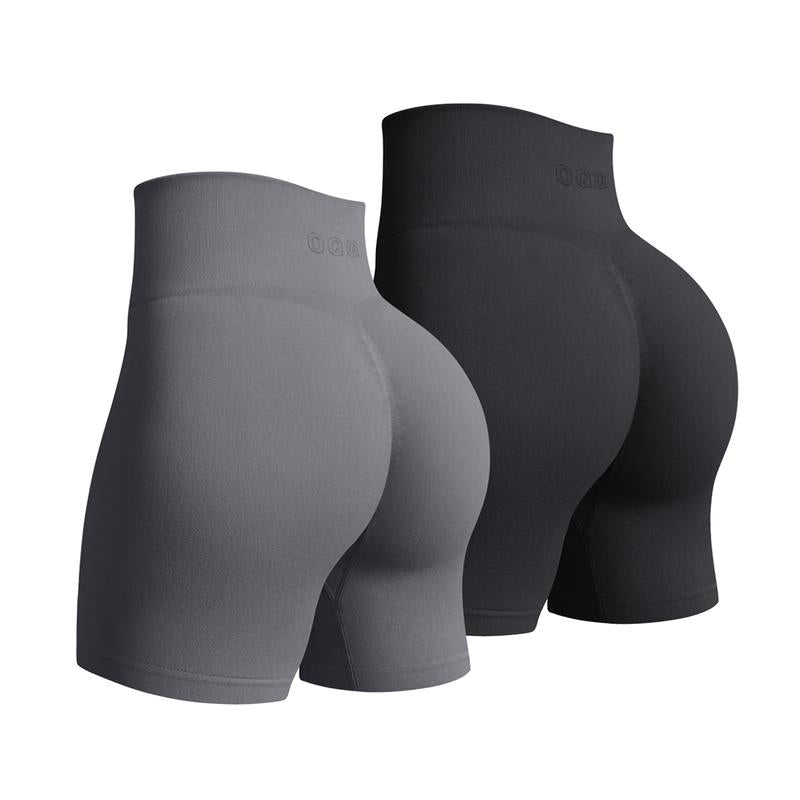 OQQ Women'S 2 Piece Workout Shorts Seamless Casual High Waist Butt Liftings Exercise Athletic Shorts Compression Yoga