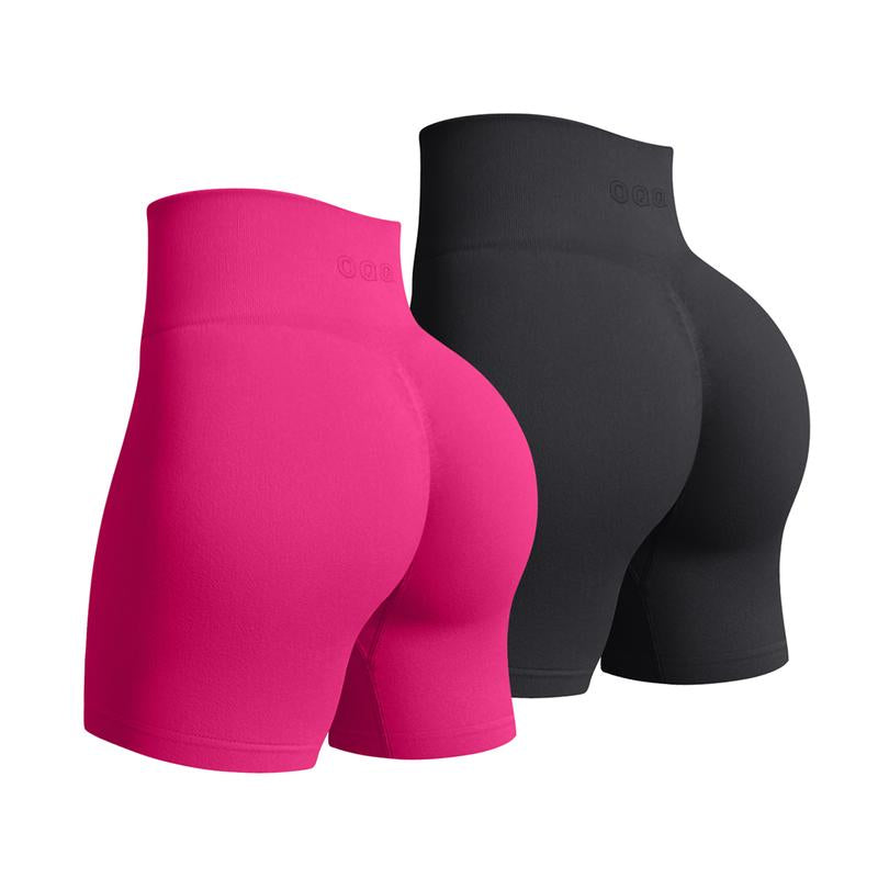 OQQ Women'S 2 Piece Workout Shorts Seamless Casual High Waist Butt Liftings Exercise Athletic Shorts Compression Yoga