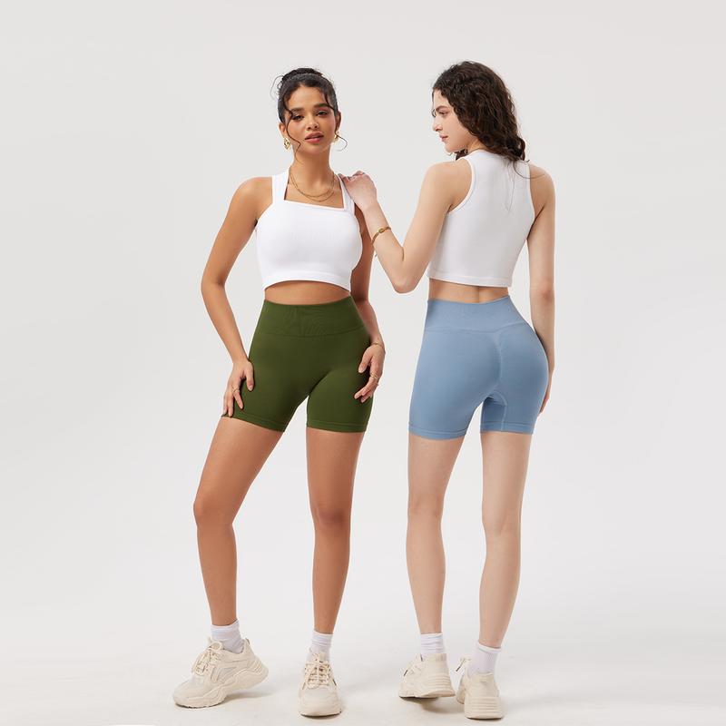 OQQ Women'S 2 Piece Workout Shorts Seamless Casual High Waist Butt Liftings Exercise Athletic Shorts Compression Yoga