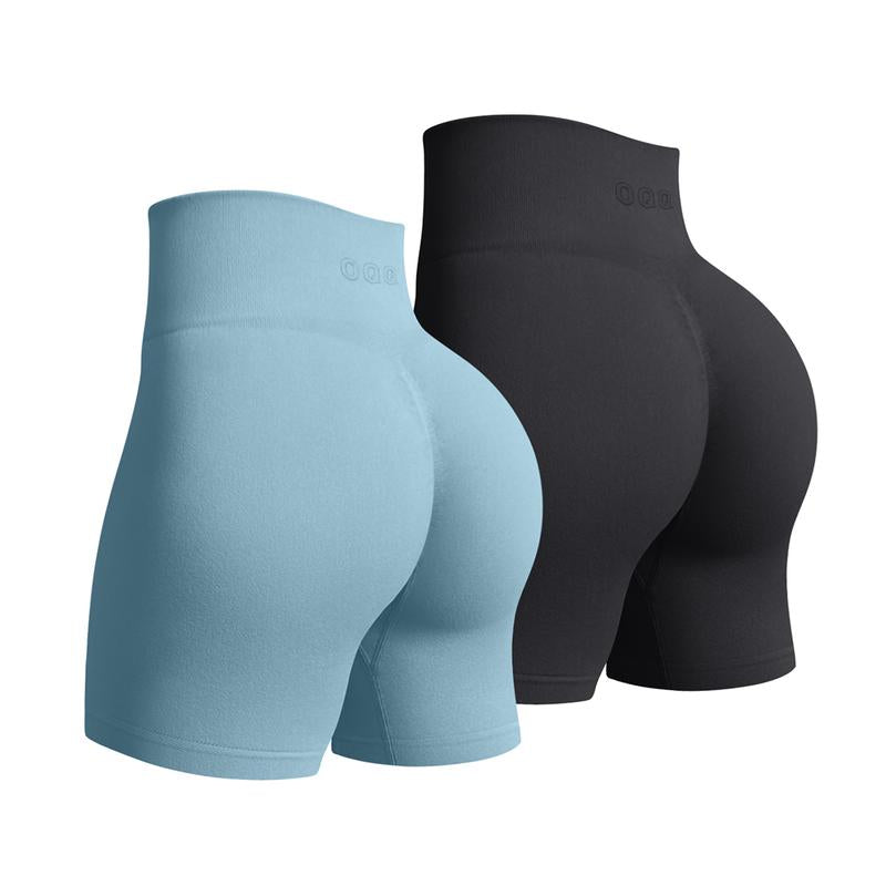 OQQ Women'S 2 Piece Workout Shorts Seamless Casual High Waist Butt Liftings Exercise Athletic Shorts Compression Yoga